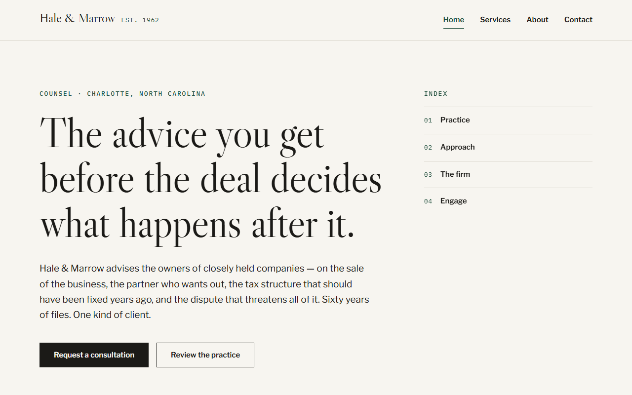 Ledger template — homepage